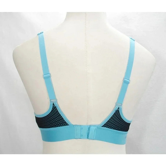 36B Champion Mesh Overlay Wire Free Sports Bra With SmoothTec Band Gray Aqua NWT - Picture 4 of 4